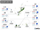 2023年12月17日の沖縄県の実況天気