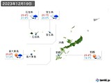2023年12月19日の沖縄地方の実況天気