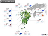 2023年12月20日の九州地方の実況天気