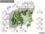 2023年12月21日の関東・甲信地方の実況天気