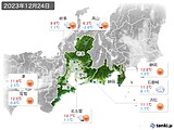 2023年12月24日の東海地方の実況天気