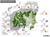 2023年12月27日の関東・甲信地方の実況天気