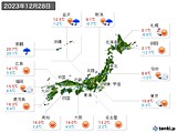 実況天気(2023年12月28日)