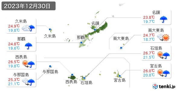 沖縄県(2023年12月30日の天気