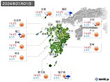2024年01月01日の九州地方の実況天気