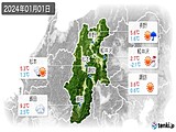 2024年01月01日の長野県の実況天気