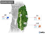 2024年01月02日の岩手県の実況天気