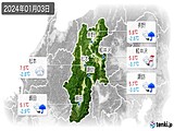 2024年01月03日の長野県の実況天気