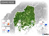 2024年01月03日の広島県の実況天気