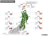 2024年01月04日の東北地方の実況天気