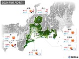 2024年01月07日の東海地方の実況天気