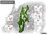 2024年01月07日の長野県の実況天気