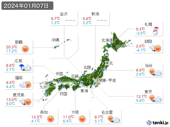 (2024年01月07日の天気