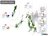 2024年01月09日の長崎県の実況天気