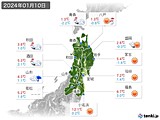 2024年01月10日の東北地方の実況天気