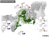 2024年01月10日の東海地方の実況天気