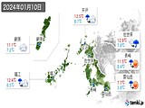 2024年01月10日の長崎県の実況天気