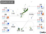 2024年01月10日の沖縄県の実況天気