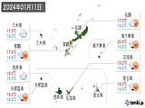 2024年01月11日の沖縄県の実況天気