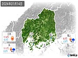 2024年01月14日の広島県の実況天気