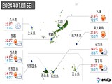 2024年01月15日の沖縄県の実況天気
