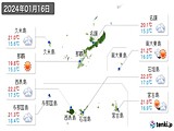 2024年01月16日の沖縄県の実況天気