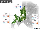 2024年01月17日の道央の実況天気