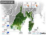 2024年01月18日の静岡県の実況天気