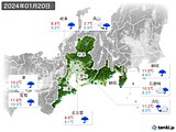 2024年01月20日の東海地方の実況天気
