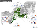 2024年01月21日の東海地方の実況天気