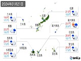 2024年01月21日の沖縄県の実況天気