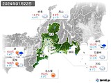 2024年01月22日の東海地方の実況天気
