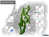 2024年01月22日の長野県の実況天気