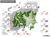 2024年01月23日の関東・甲信地方の実況天気