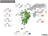 2024年01月23日の九州地方の実況天気
