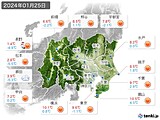 2024年01月25日の関東・甲信地方の実況天気