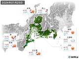 2024年01月25日の東海地方の実況天気