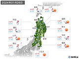 2024年01月26日の東北地方の実況天気