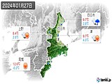 2024年01月27日の三重県の実況天気