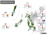 2024年01月27日の長崎県の実況天気