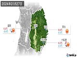 2024年01月27日の岩手県の実況天気