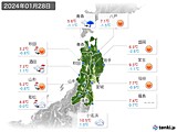 2024年01月28日の東北地方の実況天気