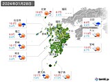 2024年01月28日の九州地方の実況天気