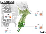 2024年01月28日の千葉県の実況天気