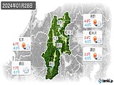 2024年01月28日の長野県の実況天気