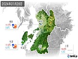 2024年01月28日の熊本県の実況天気