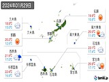 2024年01月29日の沖縄県の実況天気