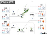 2024年01月30日の沖縄県の実況天気
