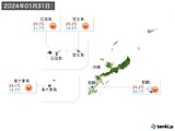 2024年01月31日の沖縄地方の実況天気