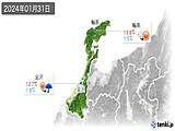 2024年01月31日の石川県の実況天気
